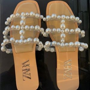 Zara Slide Sandals with Pearls